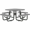 Global Industrial 46in Octagonal Picnic Table, Expanded Metal, Gray 436982GY